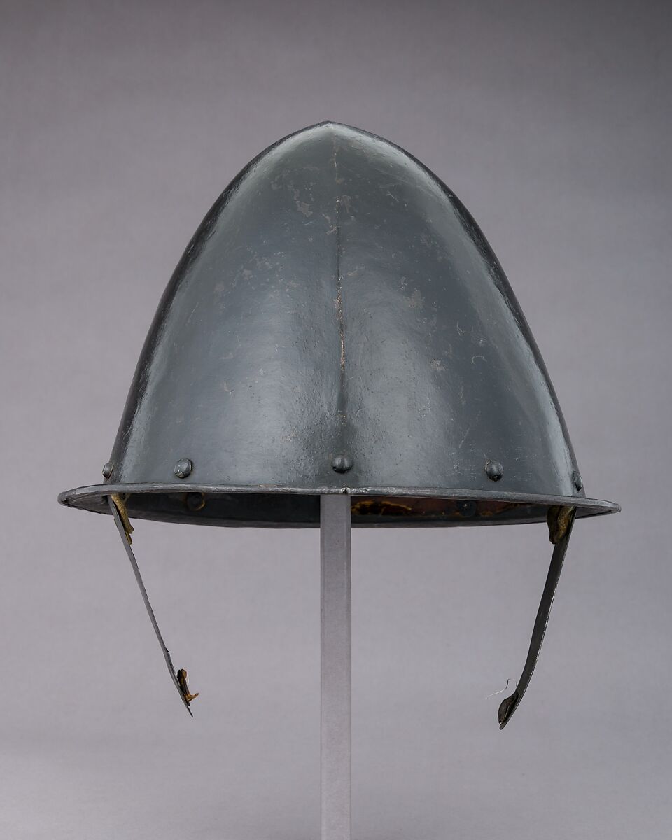 Cabasset, Steel, leather, possibly British