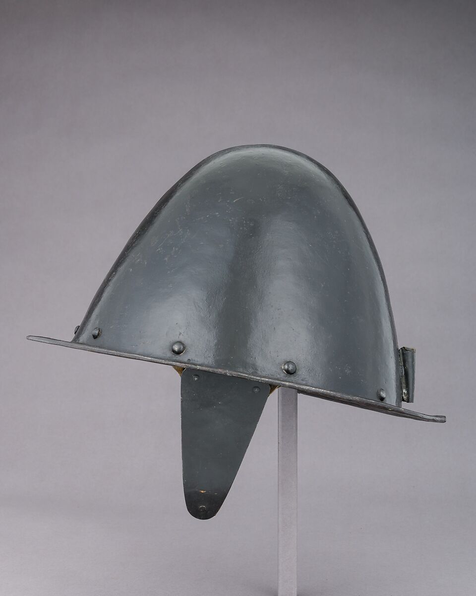 Cabasset, Steel, leather, possibly British