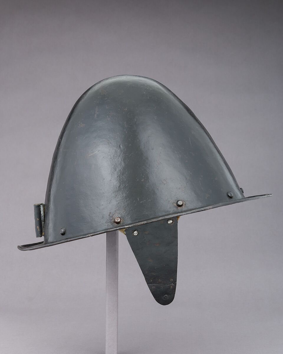 Cabasset, Steel, leather, possibly British