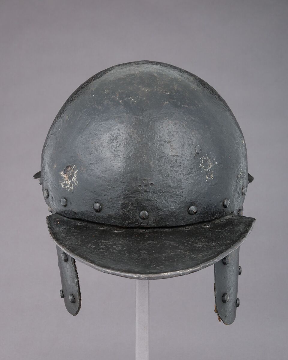Siege Helmet, Steel, leather, textile, French