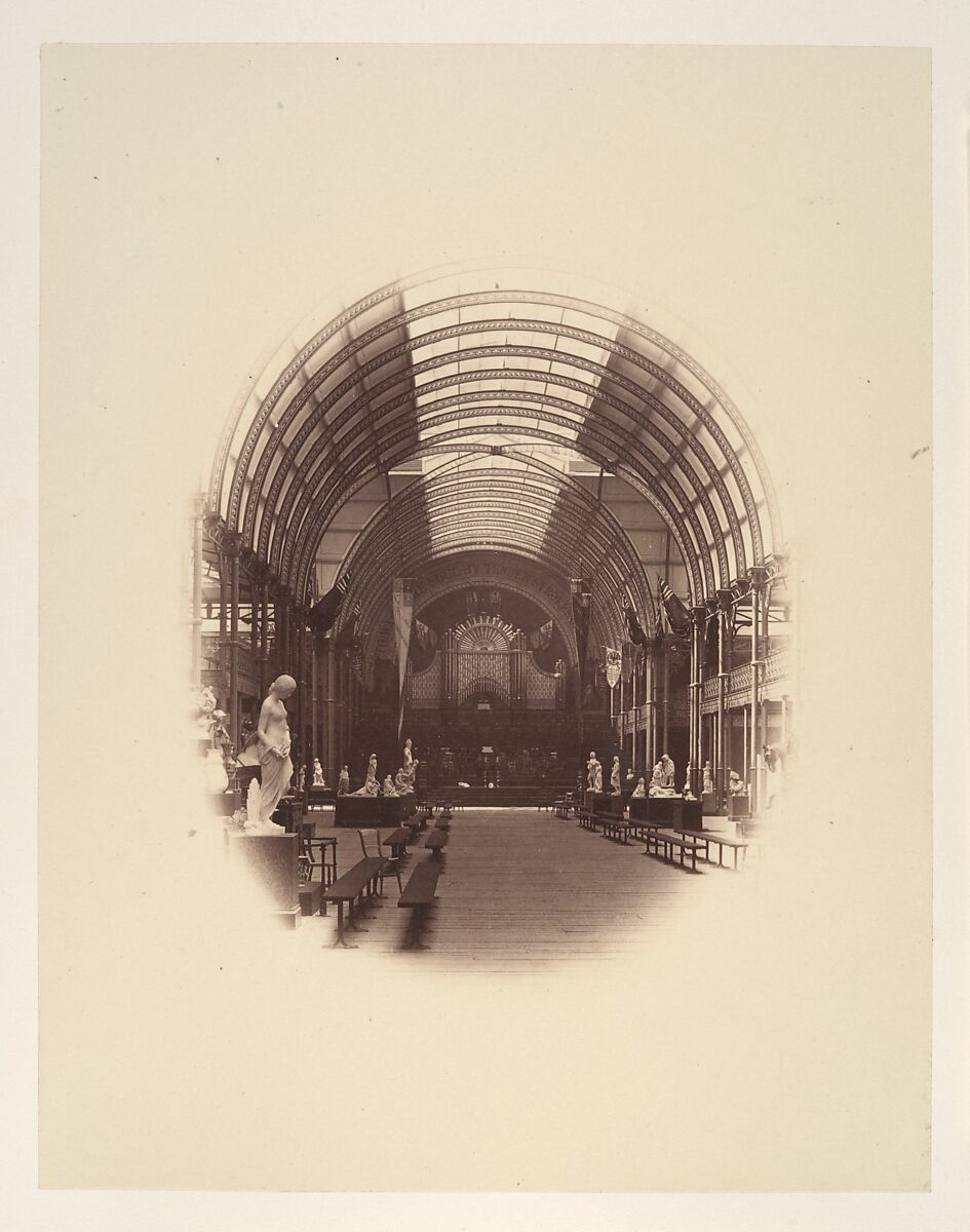 View in Central Hall, Art Treasures Exhibition, Manchester, Philip Henry Delamotte (British, 1821–1889), Albumen silver print 
