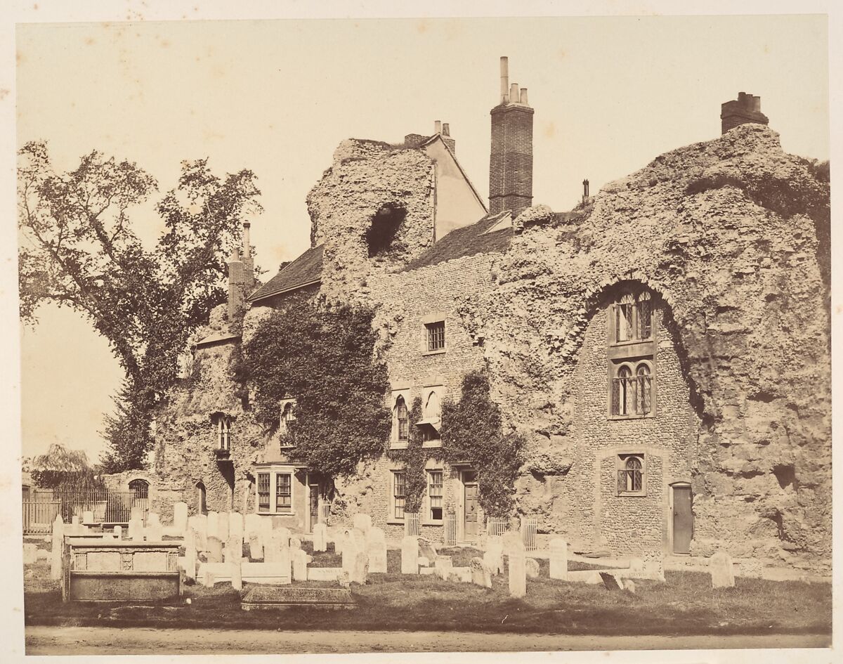 Remains of the Abbey Church, Bury St. Edmunds, George Downes (British), Albumen silver print 