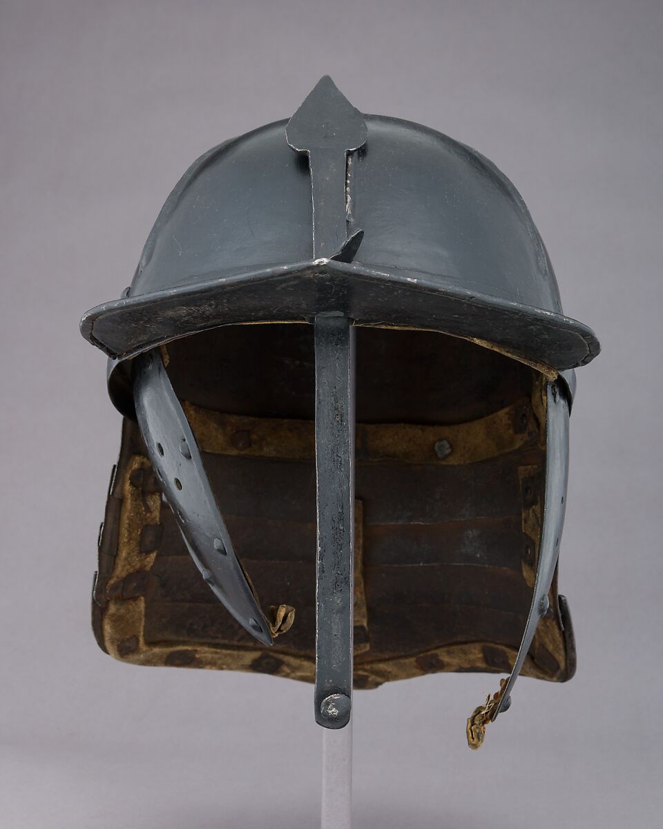 Lobster-Tail Burgonet, Steel, leather, German