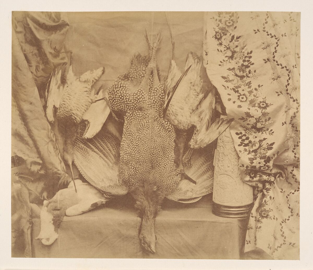 Still Life and Embroidery, Robert Wilfred Skeffington Lutwidge (British, 1802–1873), Albumen silver print 