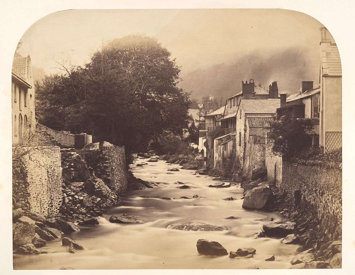 The Mouth of the East and West Lyn, Lynmouth, North Devon, Henry Pollock (British, 1826–1889), Albumen silver print 