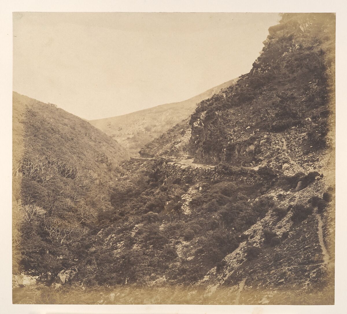 On the Road to Watersmeet, near Lynton, North Devon, Arthur Julius Pollock (British, 1835–1890), Albumen silver print 