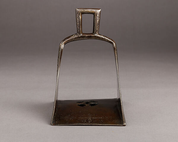Stirrup, Iron, silver, copper, Moroccan