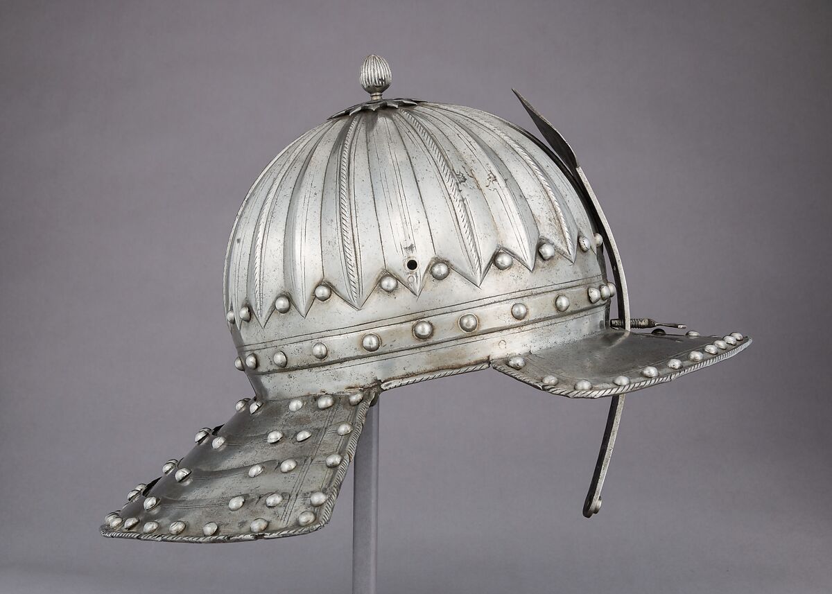 Lobster-Tail Burgonet, Steel, possibly British