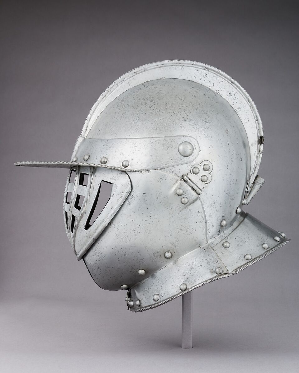 Closed Burgonet, Steel, leather, German, Cologne