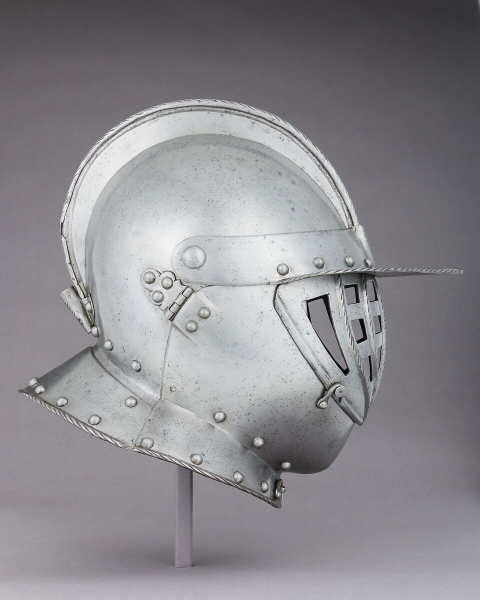 Closed Burgonet, Steel, leather, German, Cologne