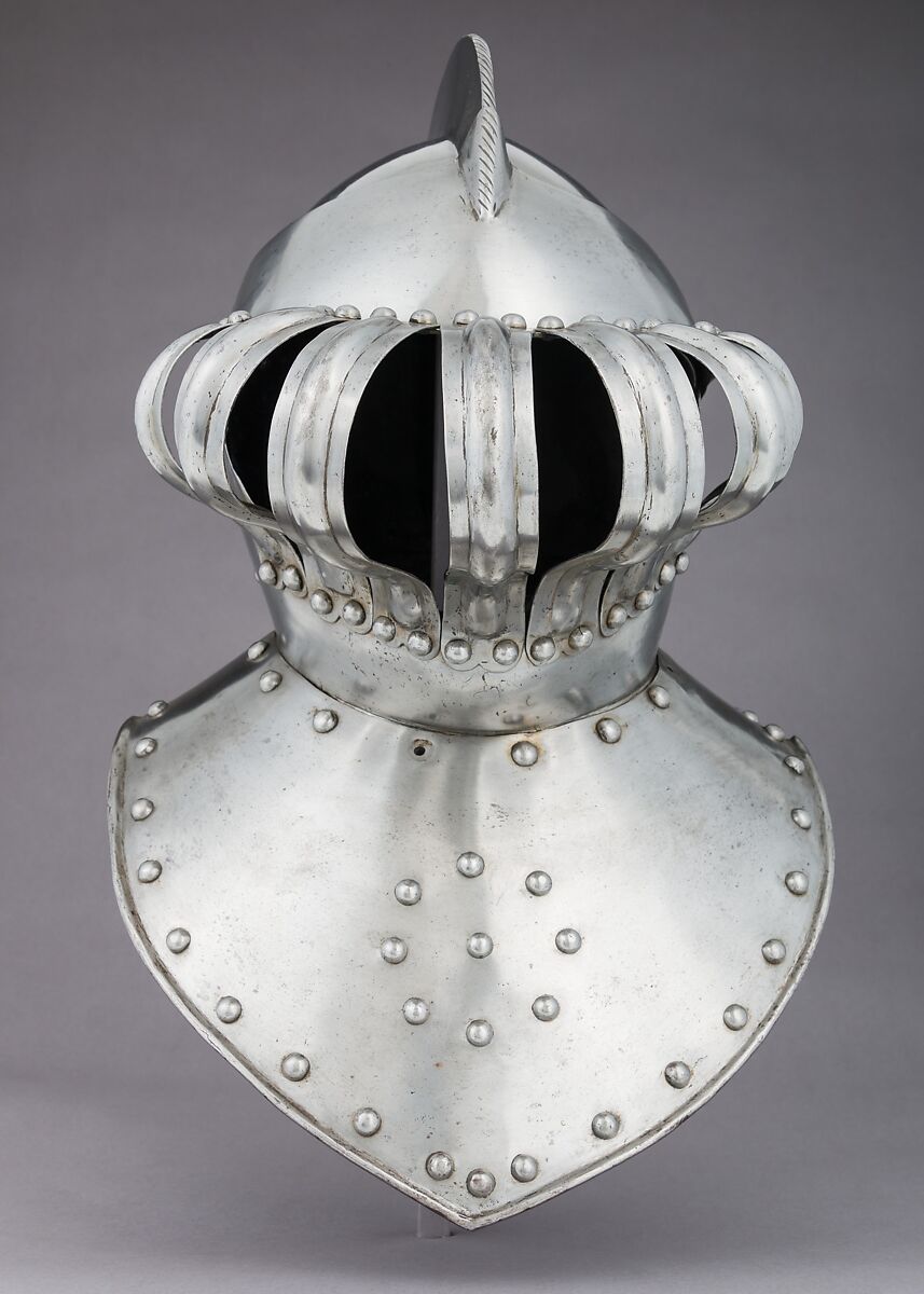 Burgonet, Steel, leather, German