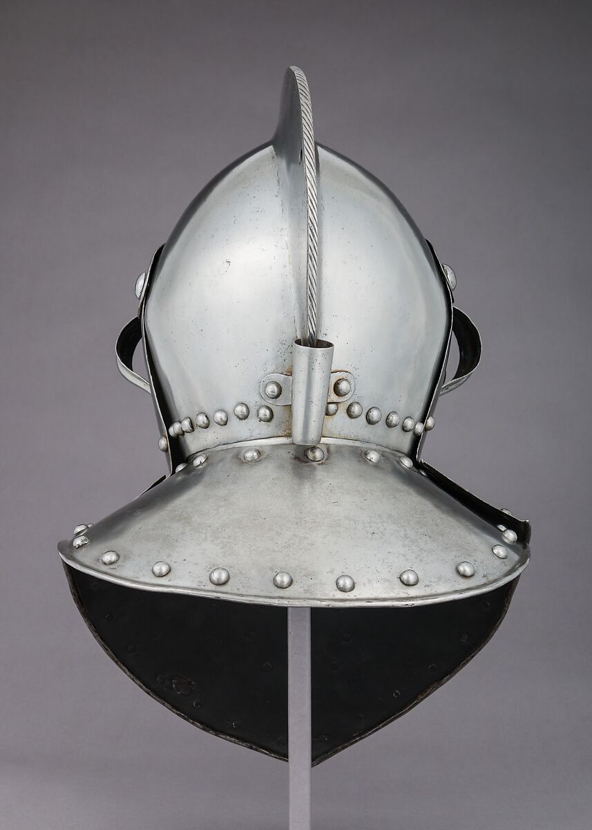 Burgonet, Steel, leather, German
