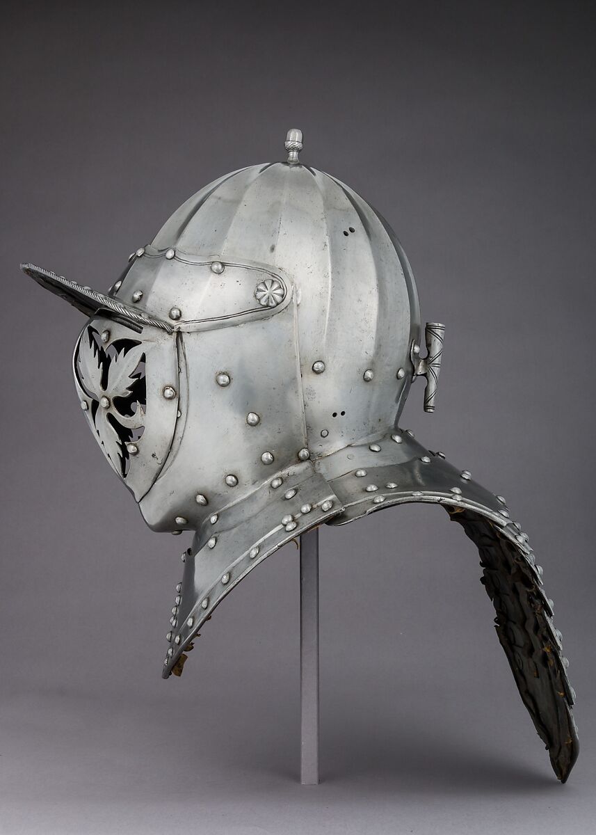 Closed Burgonet, Steel, leather, German or Polish