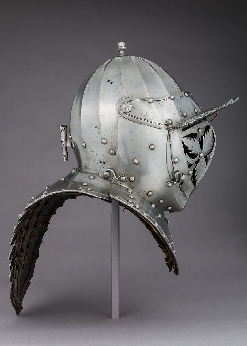 Closed Burgonet, Steel, leather, German or Polish