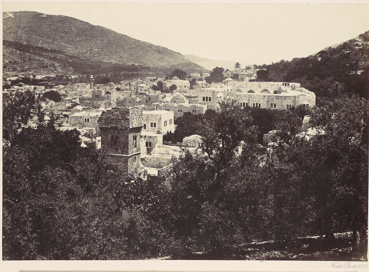 Nablous, The Ancient Shechem, Francis Frith (British, Chesterfield, Derbyshire 1822–1898 Cannes, France), Albumen silver print from glass negative 