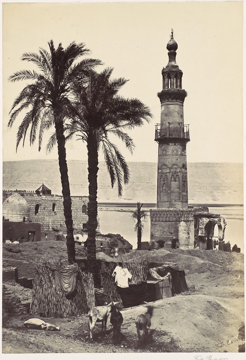 View at Girgeh, Francis Frith (British, Chesterfield, Derbyshire 1822–1898 Cannes, France), Albumen silver print from glass negative 