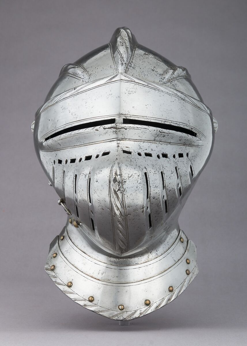 Close Helmet, Steel, leather, brass, German