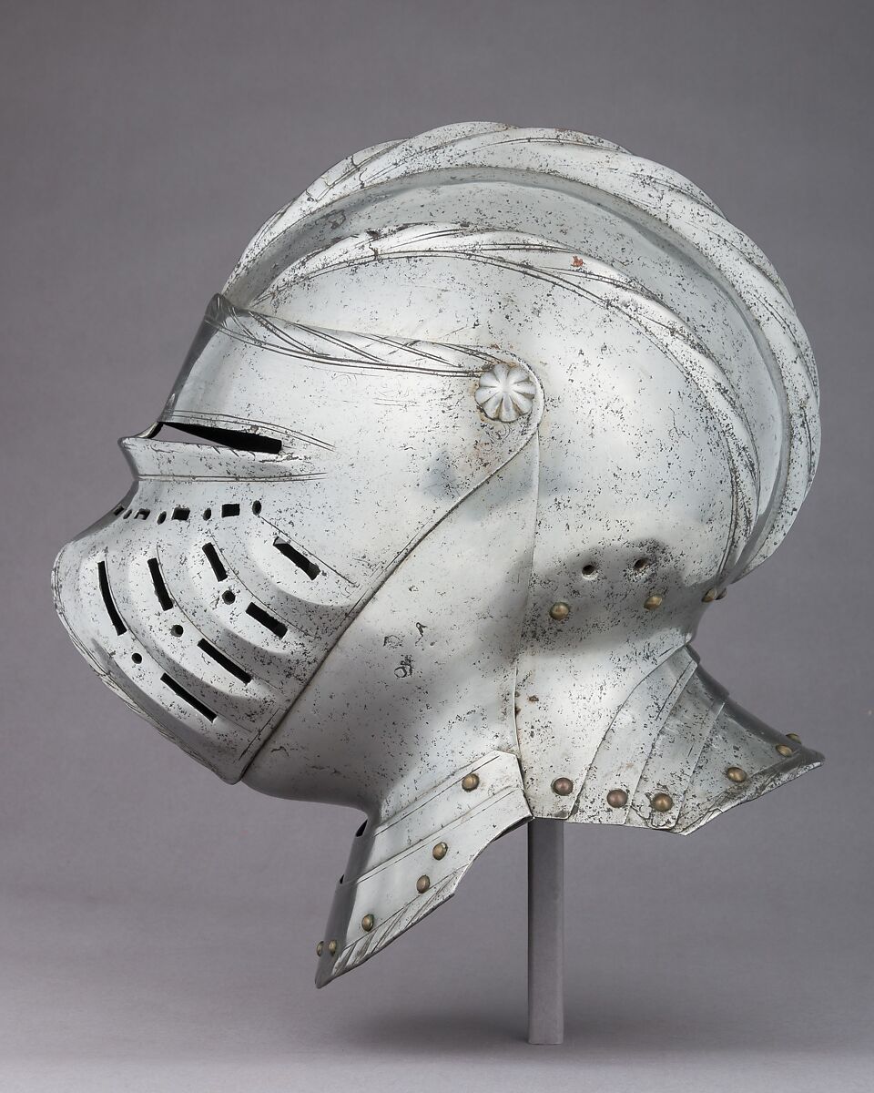 Close Helmet, Steel, leather, brass, German