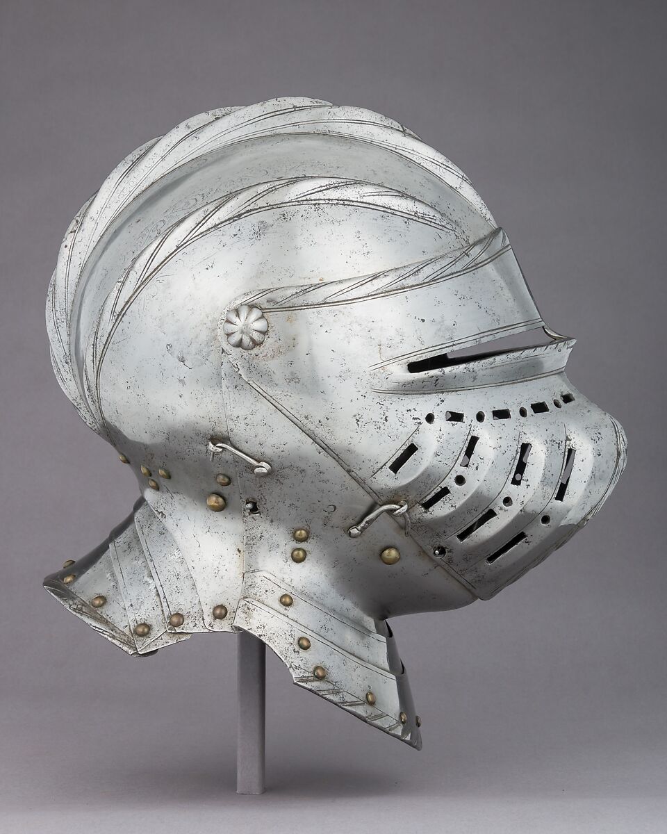 Close Helmet, Steel, leather, brass, German