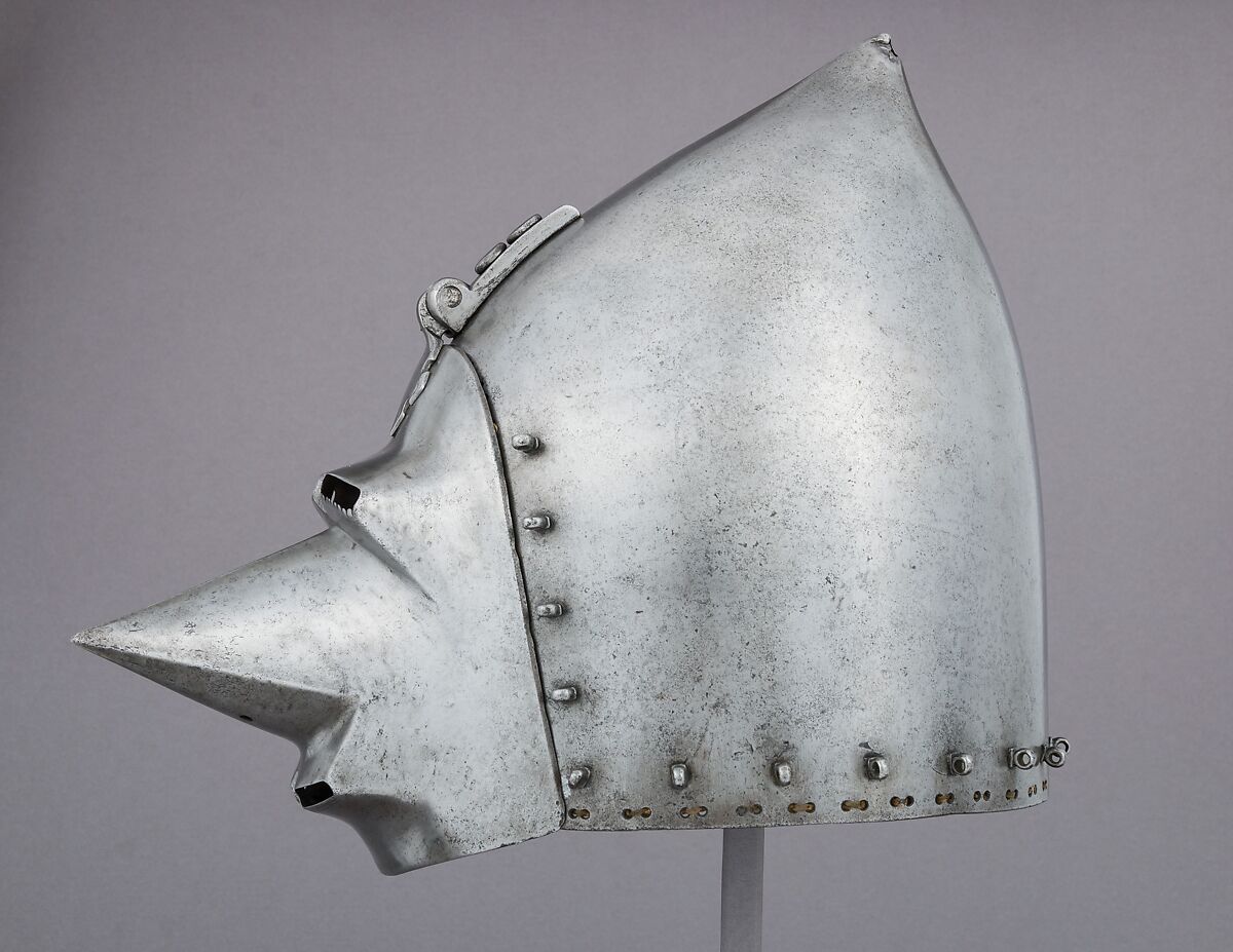 Bascinet, Steel, textile, German