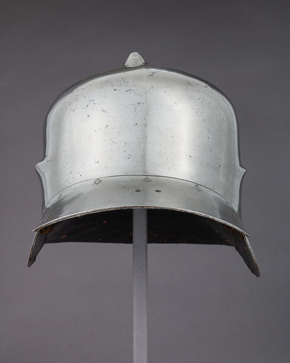 War Hat, Steel, leather, pigment, French
