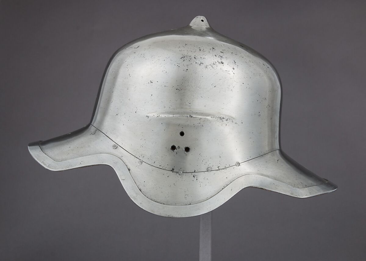 War Hat, Steel, leather, pigment, French