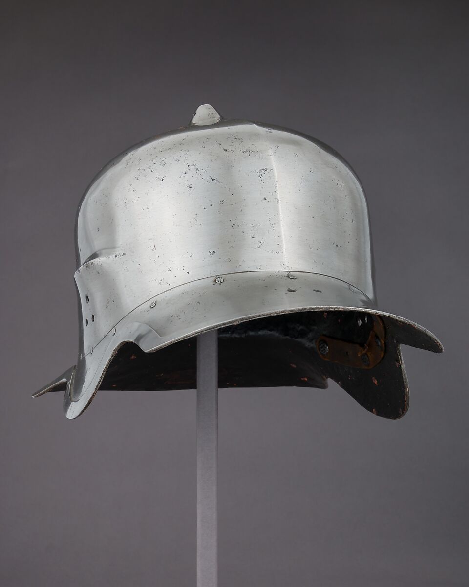 War Hat, Steel, leather, pigment, French