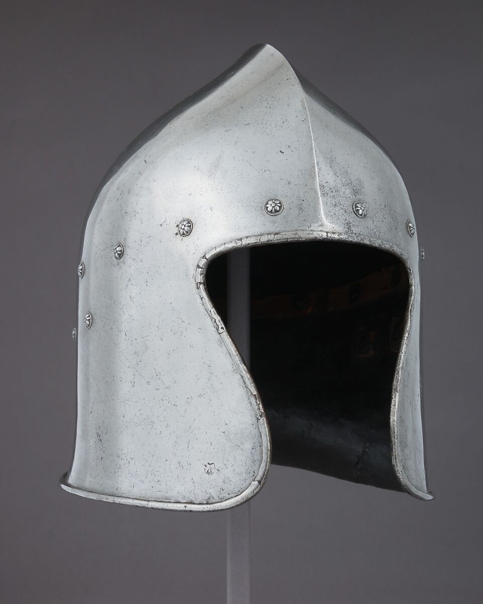 Barbute, Steel, leather, Italian