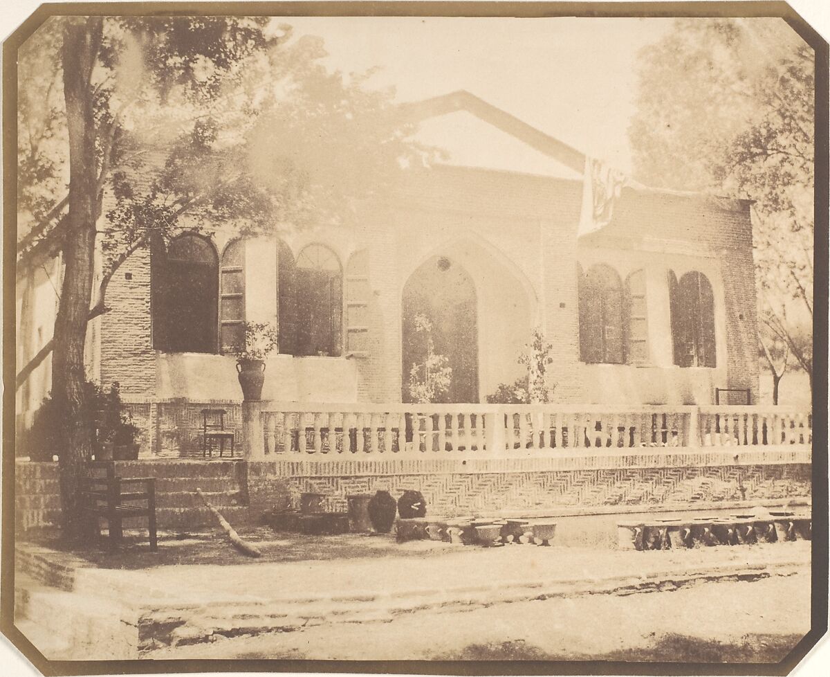 Zerghiandeh. Russian Minister's Country House, Teheran, Luigi Pesce (Italian, 1818–1891), Salted paper print from paper negative 