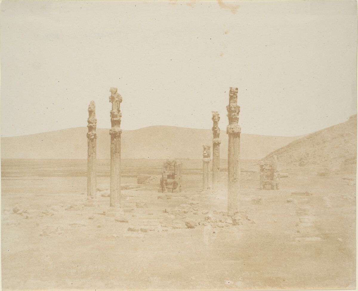 Ruine sulla prima terrazza, Persepolis, Luigi Pesce (Italian, 1818–1891), Salted paper print from paper negative 