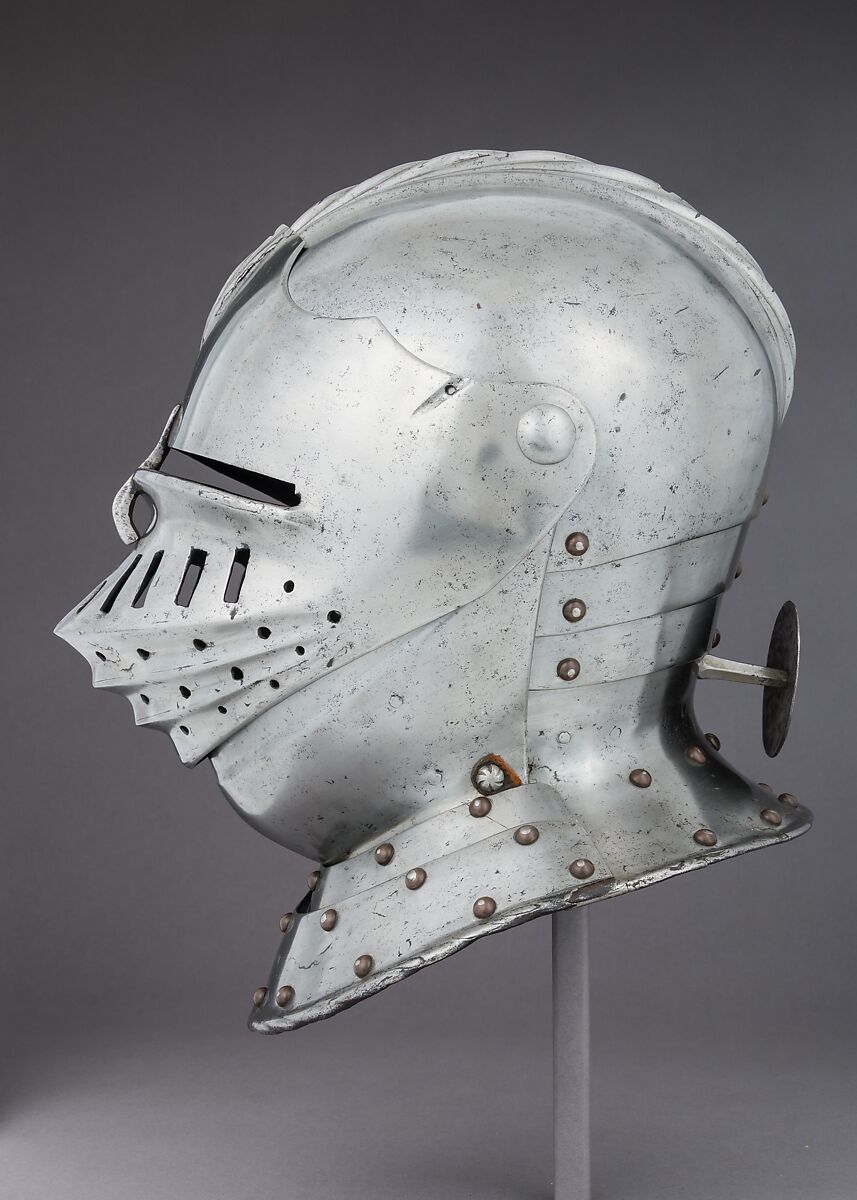 Armet, Steel, leather, brass, Italian