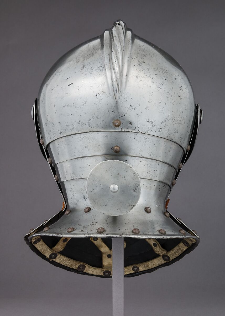 Armet, Steel, leather, brass, Italian