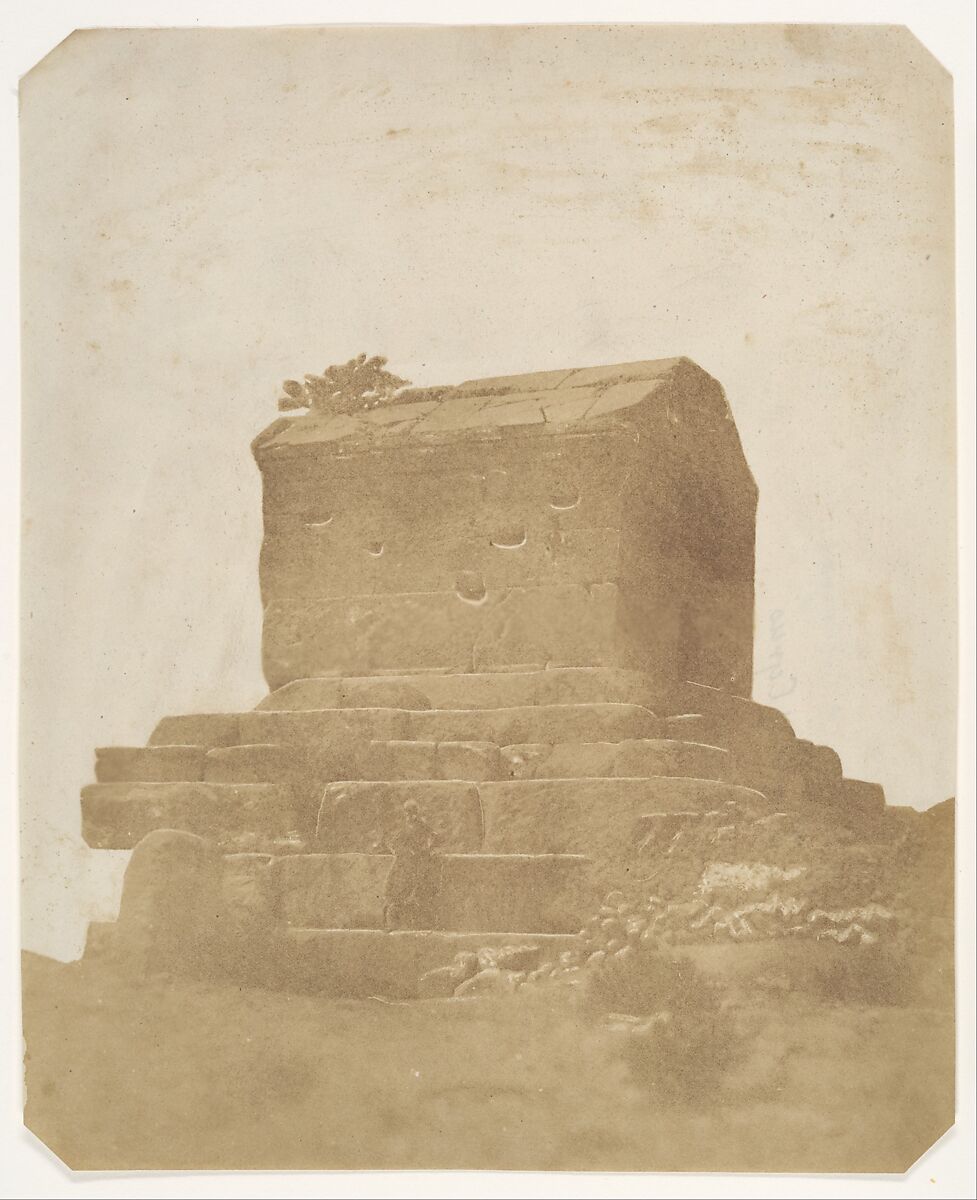 Tombe de Ciro a Morgab, Luigi Pesce (Italian, 1818–1891), Salted paper print from paper negative 