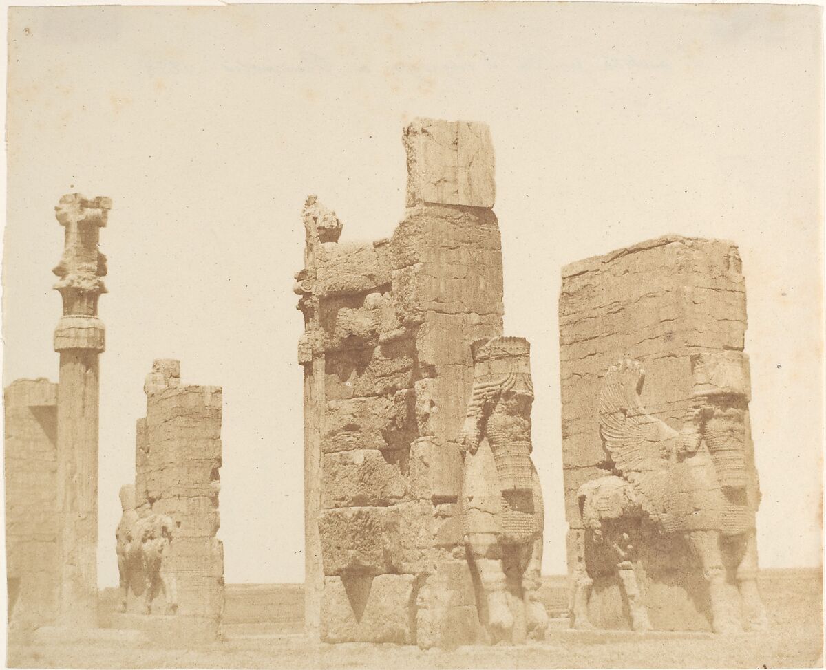 L'antica porta d'ingrezza a Persepolis], Luigi Pesce (Italian, 1818–1891), Salted paper print from paper negative 