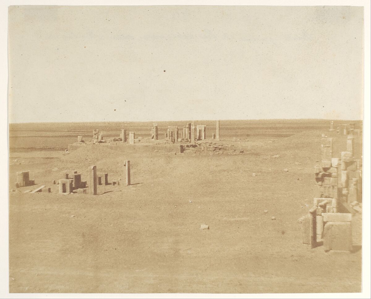 Veduta generale di Persepolis presa dalla Montagna, Luigi Pesce (Italian, 1818–1891), Salted paper print from paper negative 
