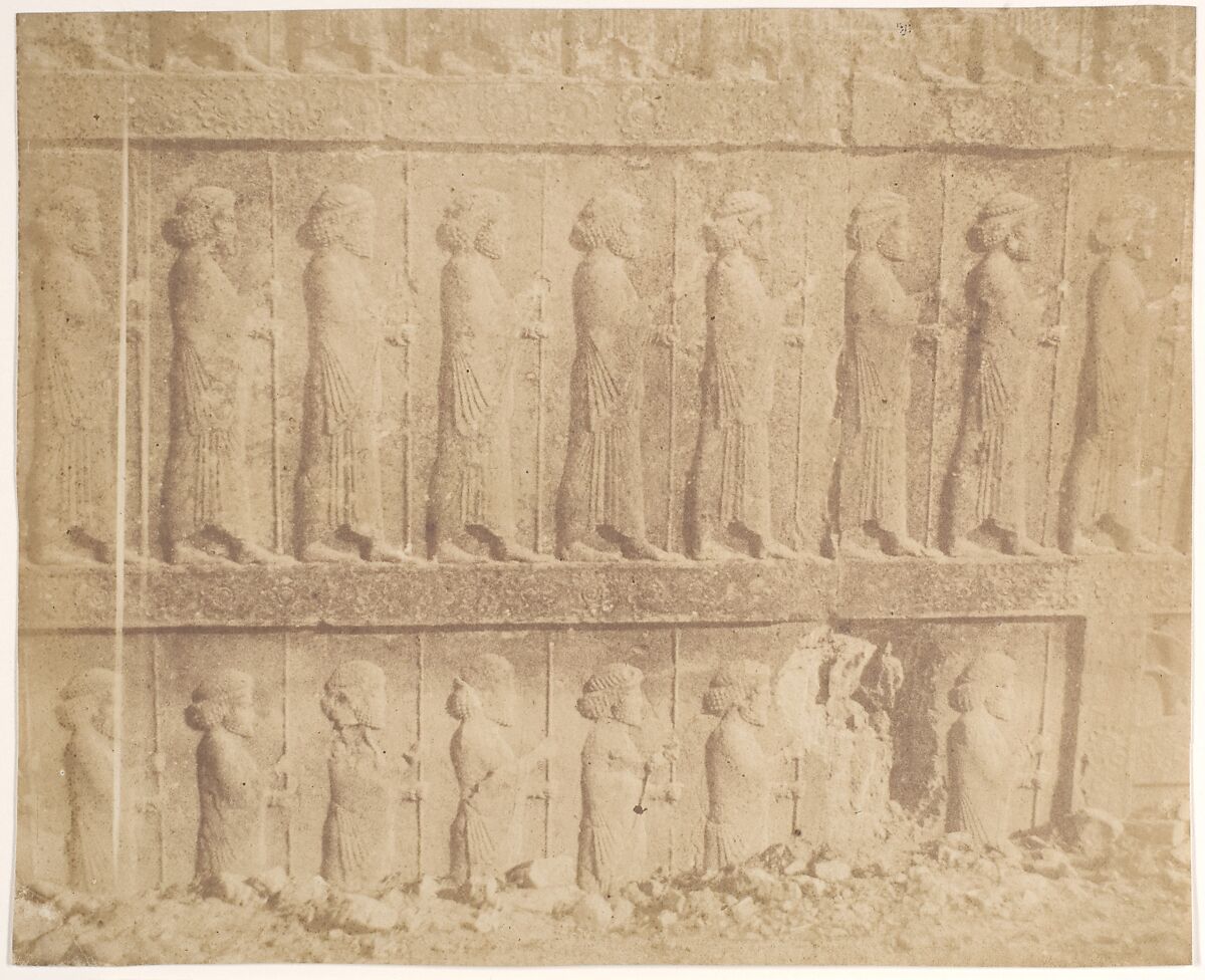 Processione sulla facciata della Grande Scala, Luigi Pesce (Italian, 1818–1891), Salted paper print from paper negative 