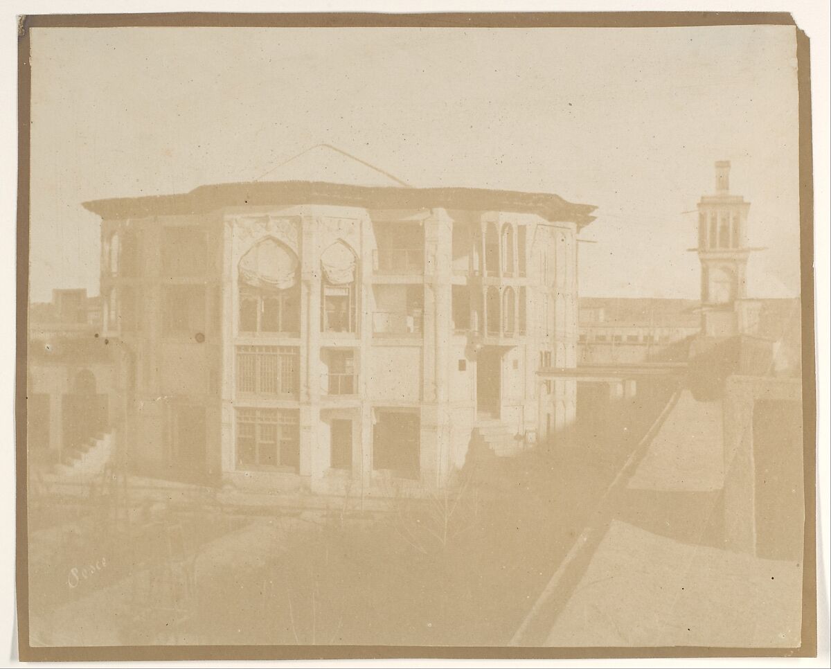 Teheran. Prime Minister's House (Nezanneh), Luigi Pesce (Italian, 1818–1891), Salted paper print from paper negative 