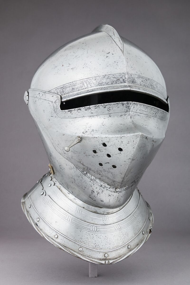 Armet, Steel, leather, copper alloy, Italian 