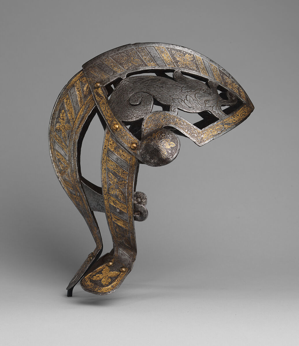 Reinforce for a Helmet (Gupfe), Steel, gold, German