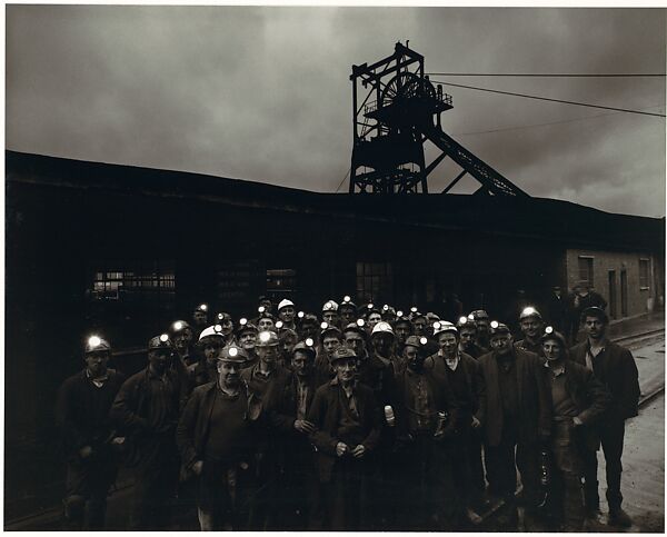 Welsh Coal Miners in Front of Mill, Bruce Davidson (American, born 1933), Gelatin silver print 