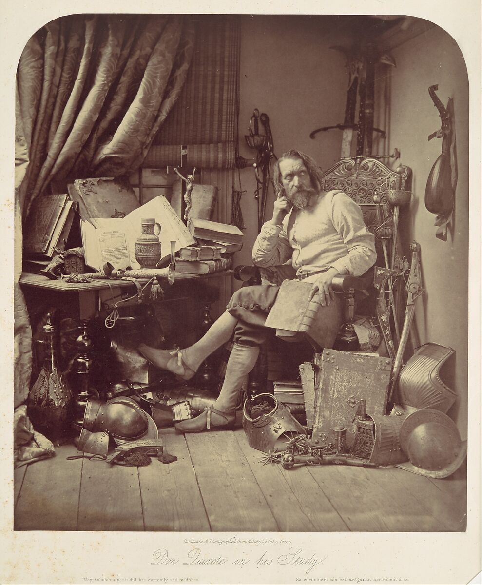 Don Quixote in His Study, William Frederick Lake Price (British, London 1810–1896 Lee, Kent), Albumen silver print from glass negative 