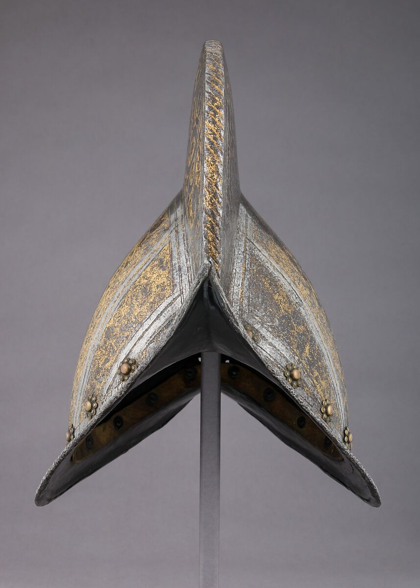 Morion, Steel, gold, brass, leather, French