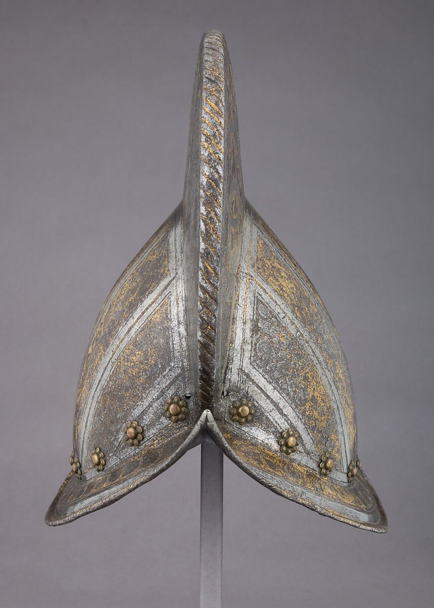 Morion, Steel, gold, brass, leather, French