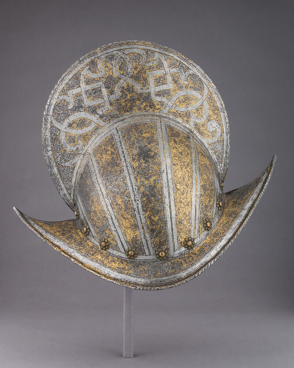 Morion, Steel, gold, brass, leather, French