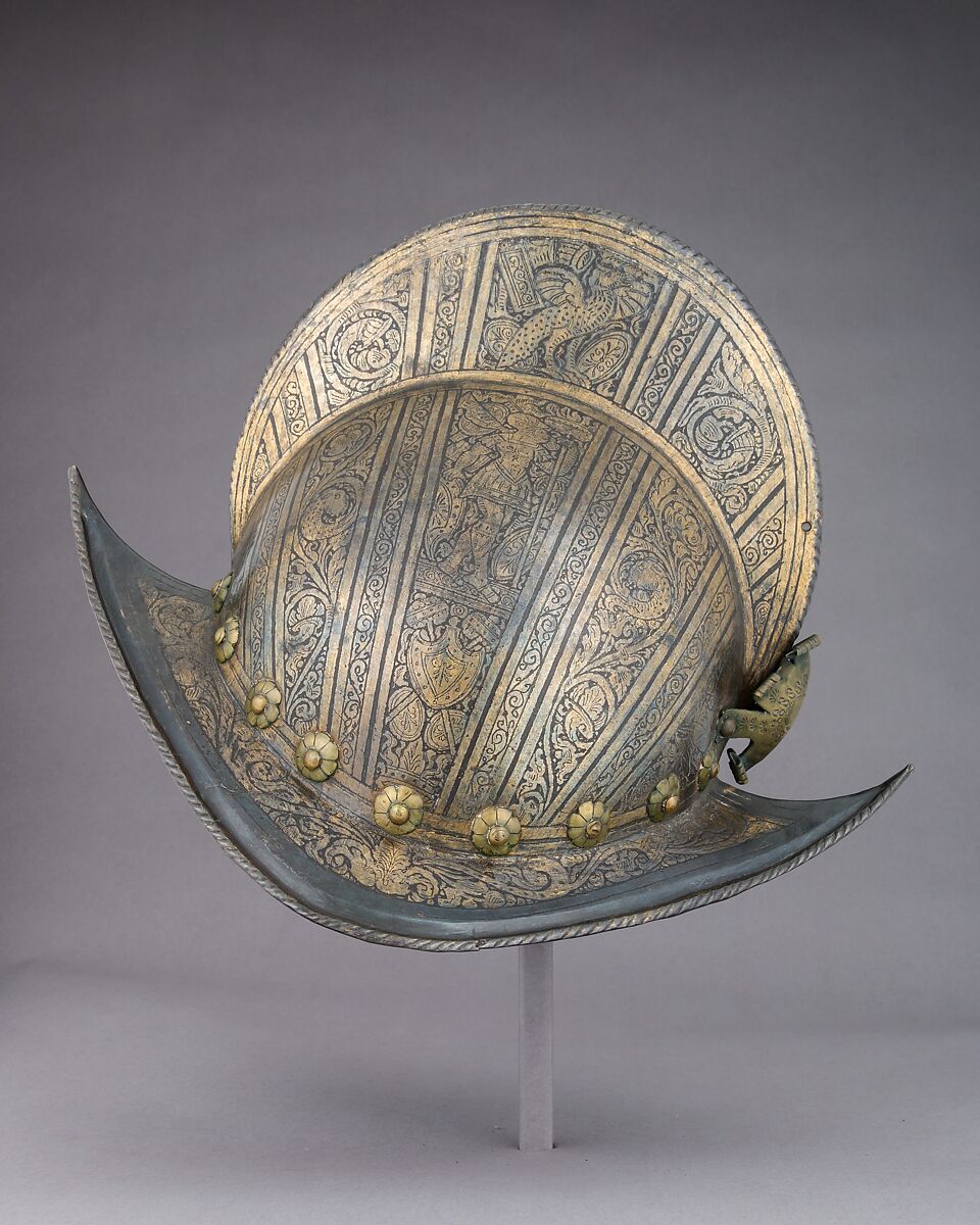 Morion, Steel, gold, brass, Italian
