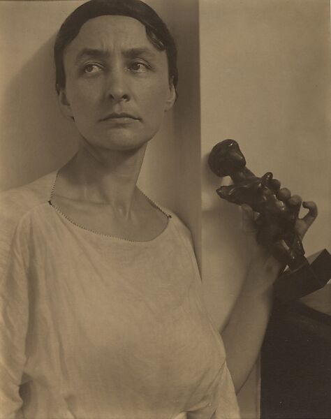 Georgia O'Keeffe with Matisse Sculpture, Alfred Stieglitz (American, Hoboken, New Jersey 1864–1946 New York), Palladium print 
