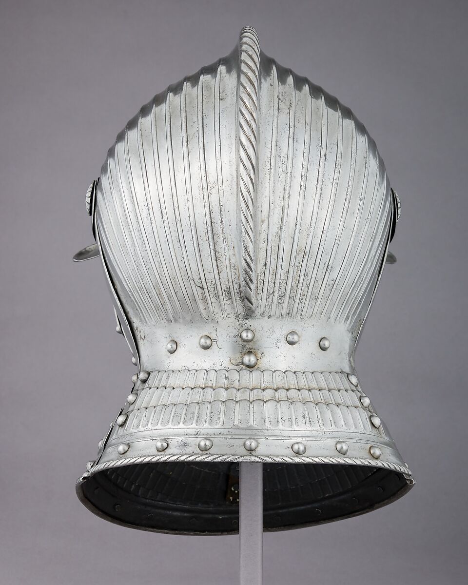 Burgonet, Steel, leather, German