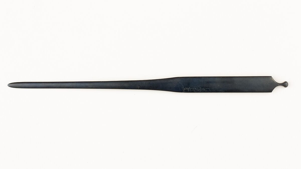 Hair Dressing Tool (Kogai), Copper-gold alloy (shakudō), gold, Japanese