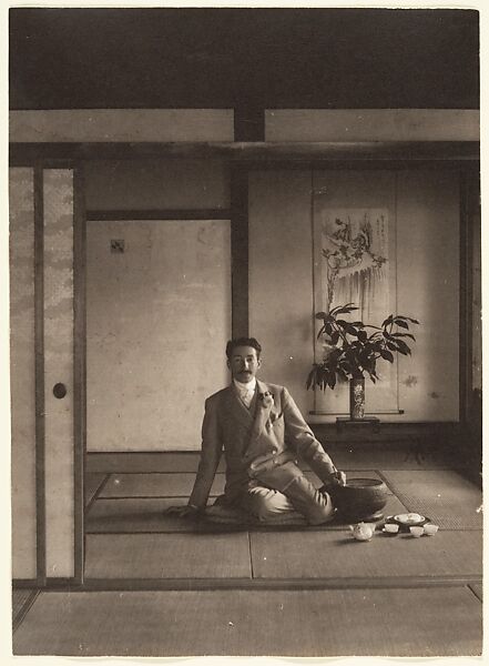 Self-Portrait, Adolf de Meyer in Japanese house, Adolf de Meyer (American (born France), Paris 1868–1946 Los Angeles, California), Gelatin silver print  