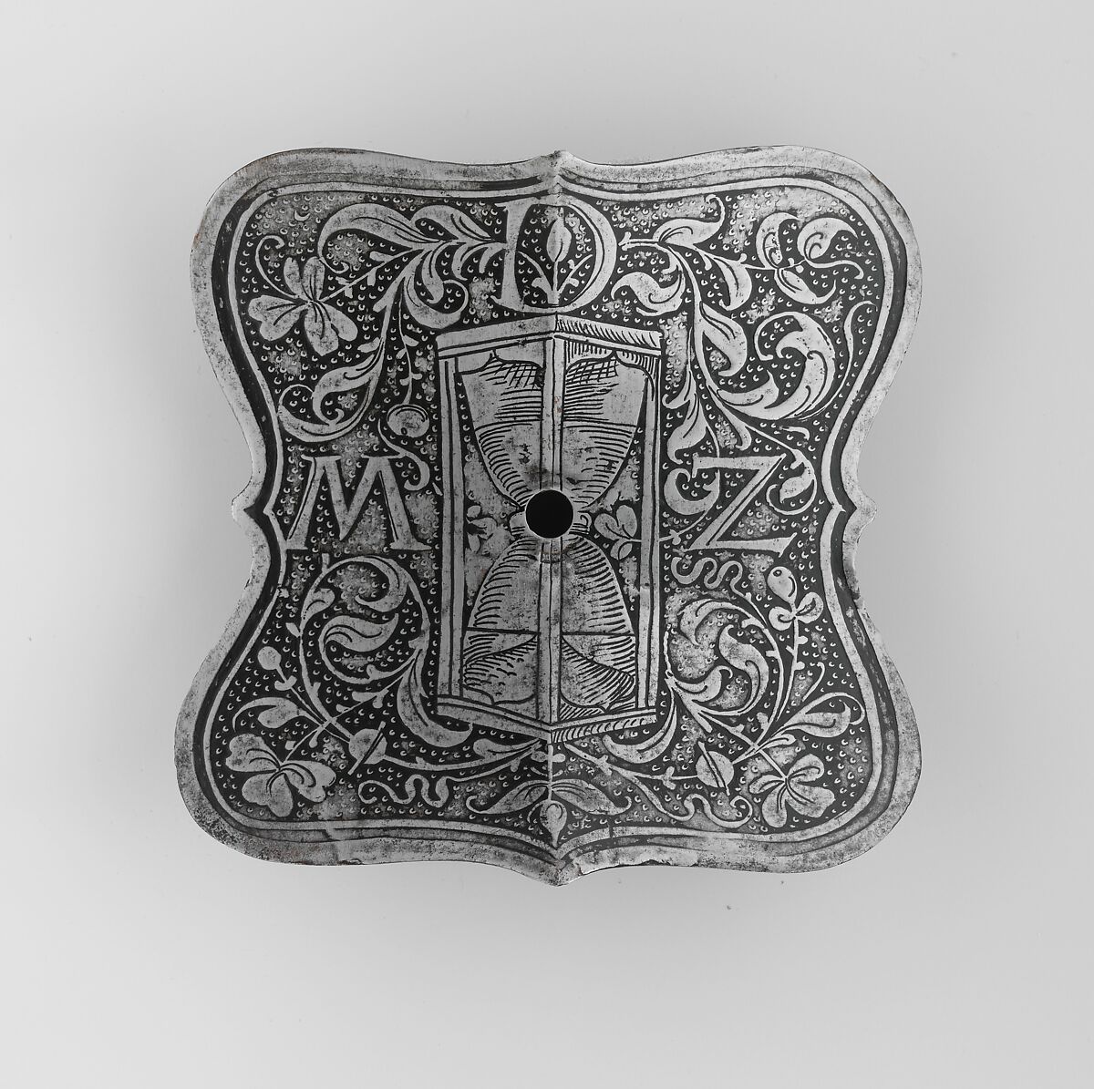 Escutcheon Plate with the Device of Ottheinrich, Count Palatine of the Rhine (1502–1559), Steel, German, Augsburg 